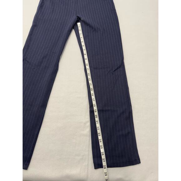 Beta Brand Pinstripe Navy Blue Staight Leg Pants Women’s Size M/ P Tall - Picture 7 of 7